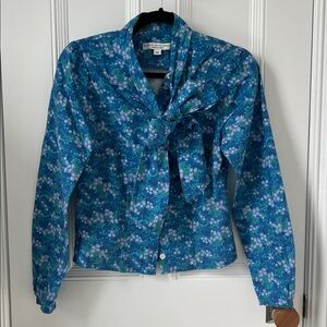 Birds of North America (brand) - Blue Floral Button Down Blouse